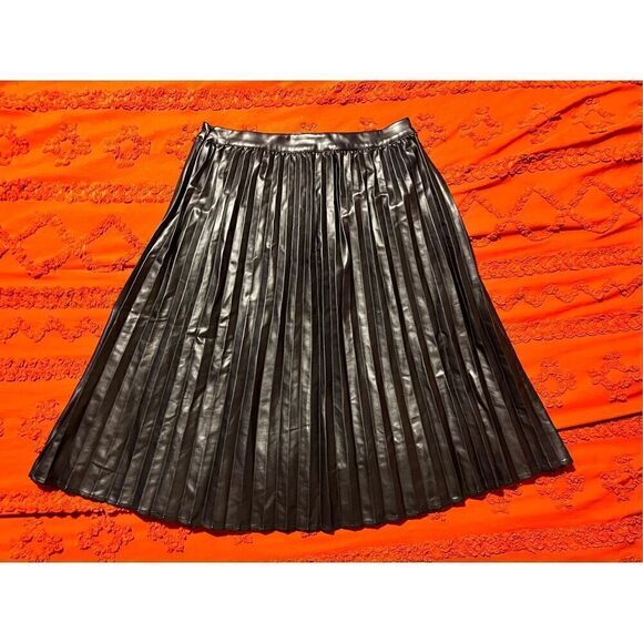 Leather skirt faux Monteau Los Angeles size large black - Picture 1 of 10